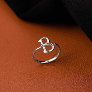 Nhẫn bạc 925 bảng chữ cái đơn giản dành cho nữ chữ B (1)